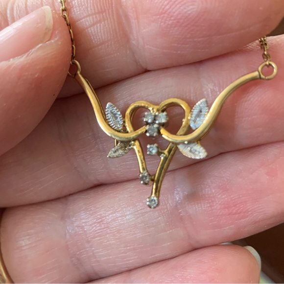 1930’s Diamond Gilt Vintage Necklace - Picture 10 of 13